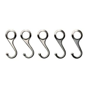 ikea nickel plated steel hooks 002.138.55, 2.75-inch, pack of 5, silver