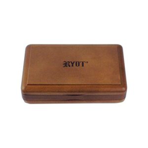 ryot 3x5” solid top box in walnut | premium wooden box perfect for sifter - monofilament mesh screen - glass base tray - prep card - pollen catcher