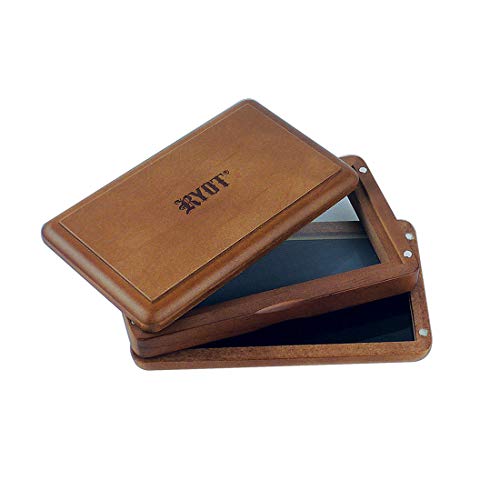 RYOT 3x5” Solid Top Box in Walnut | Premium Wooden Box Perfect for Sifter - Monofilament Mesh Screen - Glass Base Tray - Prep Card - Pollen Catcher