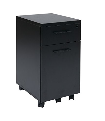 Pro-Line II/OSP Designs PRD3085-BLK Prado Mobile File in with Hidden Drawer and Castors, Black