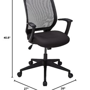 Lorell Executive Mid-Back Work Chair 2.6" Height X 62.5" Width X 26.8" Length Black