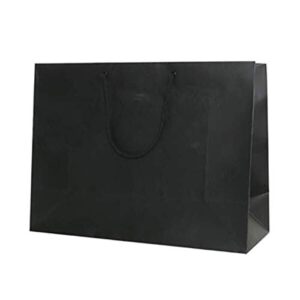 jam paper gift bags with rope handles - large horizontal - 16 x 12 x 6 - black matte - sold individually