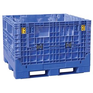 buckhorn bn4845342023000 extra heavy-duty collapsible bulk box storage bin and shipping container, (48-inch x 45-inch x 34-inch), blue