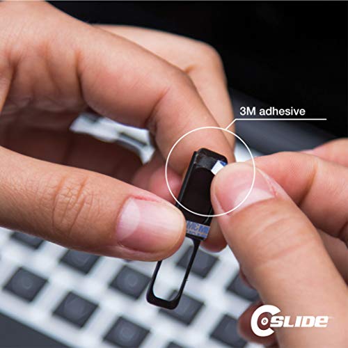 C-SLIDE 1.0 Webcam Cover Slide | Sliding Laptop Camera Blocker | 1.5” x 0.5” by 1.5mm Thin | Camera Blocker for Computers, Tablets, Echos, Chromebook & More | Make Security a Priority | Black