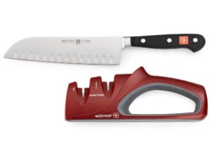 wusthof classic santoku high carbon stainless steel knife with sharpener