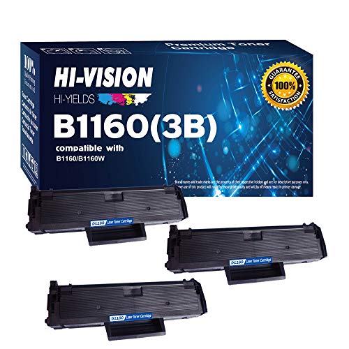 HI-VISION HI-YIELDS Compatible B1160 1160 331-7335 (YK1PM, HF442) 3 Pack Black Toner Cartridge Replacement for B1160,B1160W,B1163W,B1165nfw