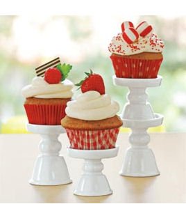 porcelain cupcake/mini treat pedestal stands - set of 4
