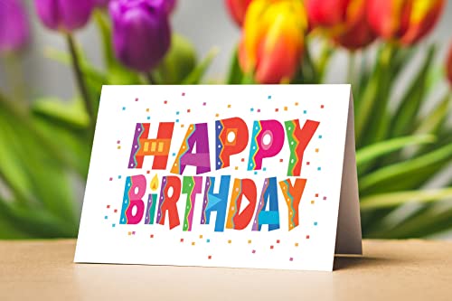 Stonehouse Collection 24 Pack Birthday Card Assortment of 5x7 Cards - Boxed Set of 24 Cards & Envelopes - Blank Birthday Cards - Great For Office Birthdays -USA Made