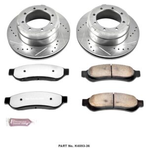 Power Stop K4593-36 Rear Z36 Truck & Tow Brake Kit, Carbon Fiber Ceramic Brake Pads and Drilled/Slotted Brake Rotors