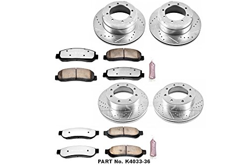 Power Stop K4033-36 Front and Rear Z36 Truck & Tow Brake Kit, Carbon Fiber Ceramic Brake Pads and Drilled/Slotted Brake Rotors