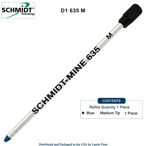 Schmidt 635M Single BLUE Refill for Swarovski Pen with Plastic Refill Holder