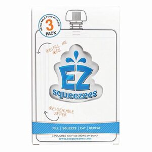 ez squeezees refillable food pouches,sold in pack of 3. 3 pouches each, 6.5 fl oz