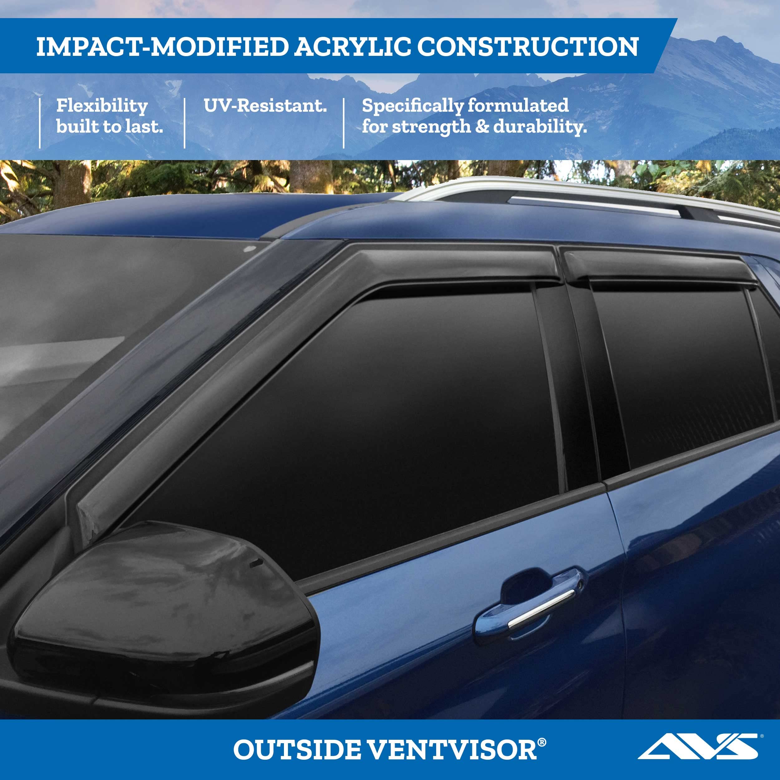 Auto Ventshade [AVS] Outside Mount Ventvisor | 2013 - 2017 Honda Accord Sedan- Smoke, 4 pc. | 94535