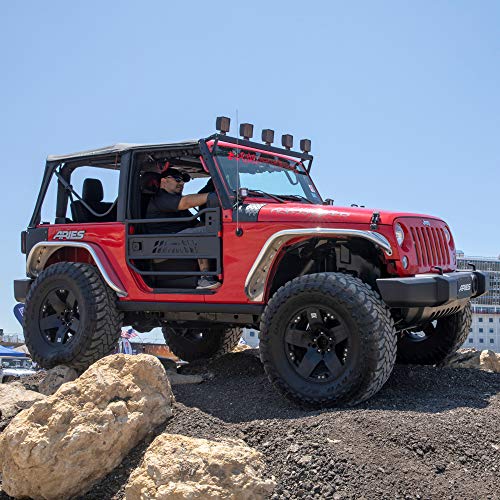 ARIES AR15009 Black Aluminum Front Jeep Wrangler JK Tube Half Doors