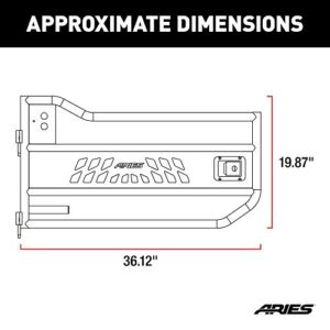 ARIES AR15009 Black Aluminum Front Jeep Wrangler JK Tube Half Doors