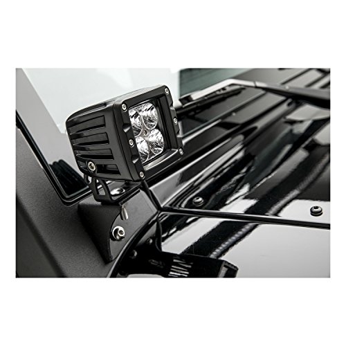 ARIES AR15800 Jeep Wrangler JK Windshield Light Brackets, LEDs Sold Separately, Black