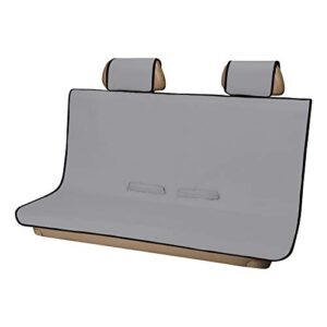 aries 3146-01 seat defender 58-inch x 55-inch grey waterproof universal bench car seat cover protector