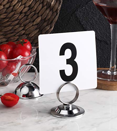 New Star Foodservice 23114 1-25 Double Sided Table Numbers, 4" x 4" Inch, White