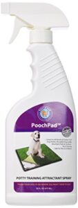 poochpad potty training attractant spray for dogs & puppies 16 oz, made in usa, indoor potty pad & outdoor use, dog training & behavior aids housebreaking supplies