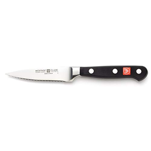 WÜSTHOF Classic 3.5" Serrated Paring Knife, Black, Stainless Steel