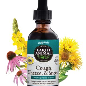 Earth Animal Herbal Remedies Cough, Wheeze & Sneeze for Dogs & Cats, 2 fl oz