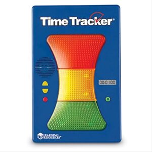 learning resources magnetic visual time tracker & clock, classroom accessories, teacher aids, 3-color lighted display, visual & audio alarms, 7 x 1-1/2 x 5 in
