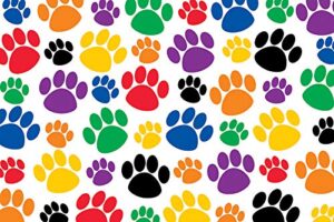 teacher created resources colorful paw prints postcard (4799), multi