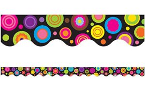 teacher created resources colorful circles scalloped border trim (5157)