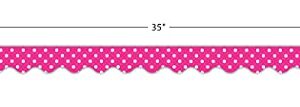 Teacher Created Resources Hot Pink Polka Dots Scalloped Border Trim (5209)