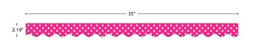 Teacher Created Resources Hot Pink Polka Dots Scalloped Border Trim (5209)