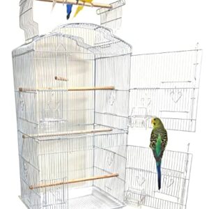 Open Top Canary Parakeet Cockatiel Lovebird Finch Bird Cage with Breeding Doors