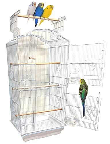 Open Top Canary Parakeet Cockatiel Lovebird Finch Bird Cage with Breeding Doors