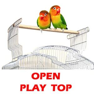 Open Top Canary Parakeet Cockatiel Lovebird Finch Bird Cage with Breeding Doors