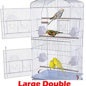 Open Top Canary Parakeet Cockatiel Lovebird Finch Bird Cage with Breeding Doors