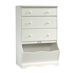 sauder pogo 3-drawer chest, l: 30.08" x w: 19.37" x h: 47.01", soft white