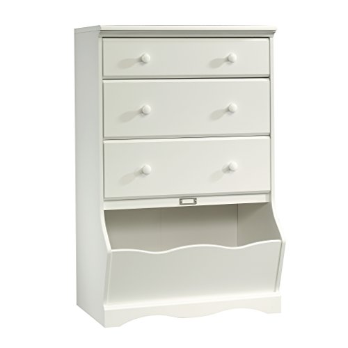 Sauder Pogo 3-Drawer Chest, L: 30.08" x W: 19.37" x H: 47.01", Soft White