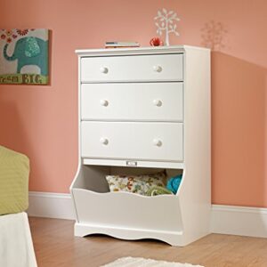 Sauder Pogo 3-Drawer Chest, L: 30.08" x W: 19.37" x H: 47.01", Soft White