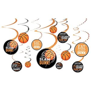 amscan basketball swirl party decorations