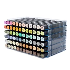 crafter's companion - universal marker storage system modular system for 72 pens (4 trays) - clear