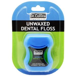 dr. collins unwaxed floss, 50m package