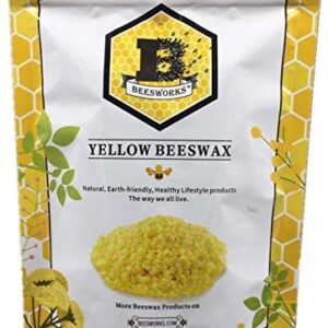 Beesworks Beeswax Pellets, Yellow, 1lb-Cosmetic Grade-Triple Filtered Beeswax (1)