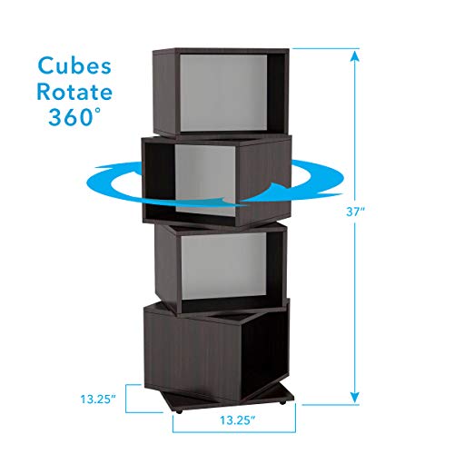 Atlantic 4 Tier Rotating Cube Espresso