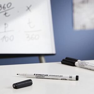 STAEDTLER Lumocolor Dry Erase, Fine Tip Dry Erase Whiteboard Marker, Box of 10, Black, 301-9