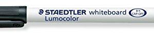 STAEDTLER Lumocolor Dry Erase, Fine Tip Dry Erase Whiteboard Marker, Box of 10, Black, 301-9