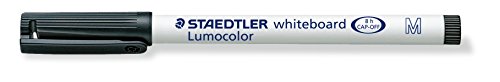 STAEDTLER Lumocolor Dry Erase, Fine Tip Dry Erase Whiteboard Marker, Box of 10, Black, 301-9