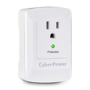 CyberPower CSB100W Essential Surge Protector, 900J/125V, 1 Outlet, Wall Tap