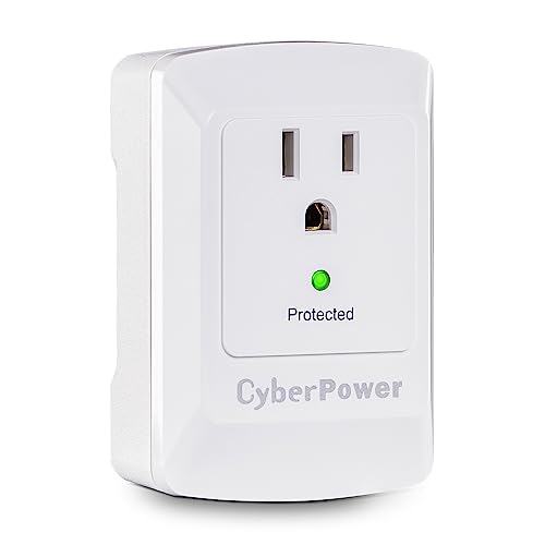 CyberPower CSB100W Essential Surge Protector, 900J/125V, 1 Outlet, Wall Tap