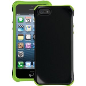 ballistic ap1085-a005 aspira series case for iphone 5 - 1 pack - retail packaging - black/lime green