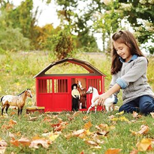 Breyer Traditional Series Two-Stall Horse Barn Toy Model | 21" x 16.75" x 16.5" #307, Red