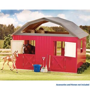 Breyer Traditional Series Two-Stall Horse Barn Toy Model | 21" x 16.75" x 16.5" #307, Red